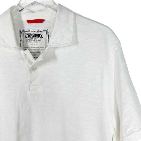 CREMIEUX Men's Large Lightweight Slub Cotton Collared Short Sleeve Polo shirt - Picture 2 of 6